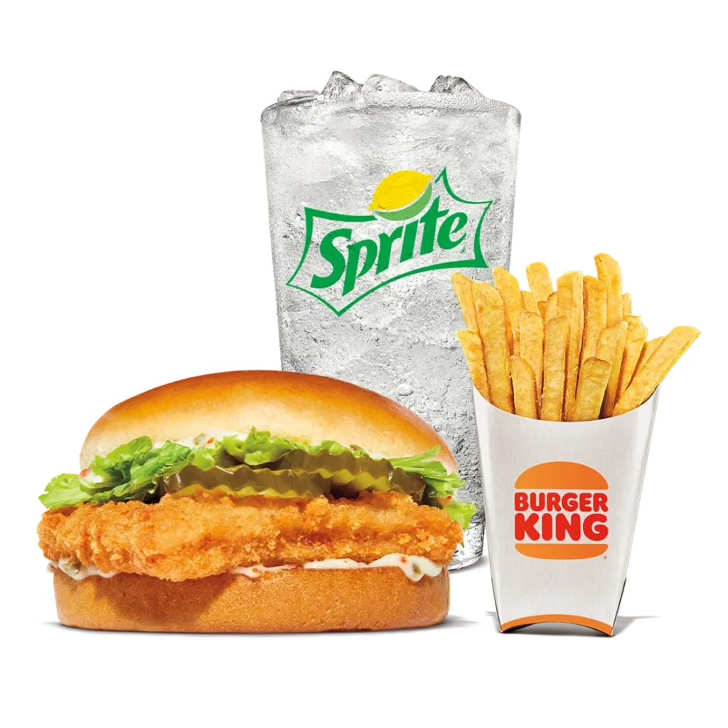 Big Fish Meals from Burger King featuring a crispy fish fillet sandwich served with sides and a drink