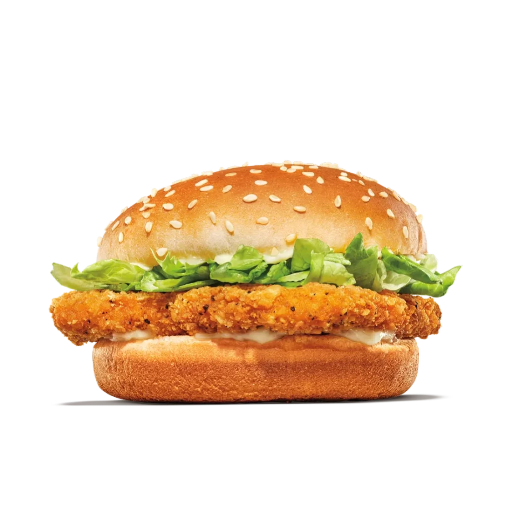 Chicken Jr. from Burger King a smaller version of the classic chicken sandwich with crispy chicken and toppings