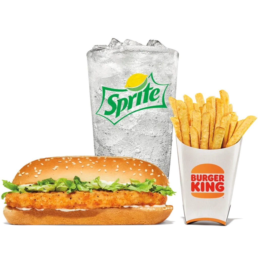 Original Chicken Sandwich Meals from Burger King featuring a classic crispy chicken sandwich served with sides and a drink