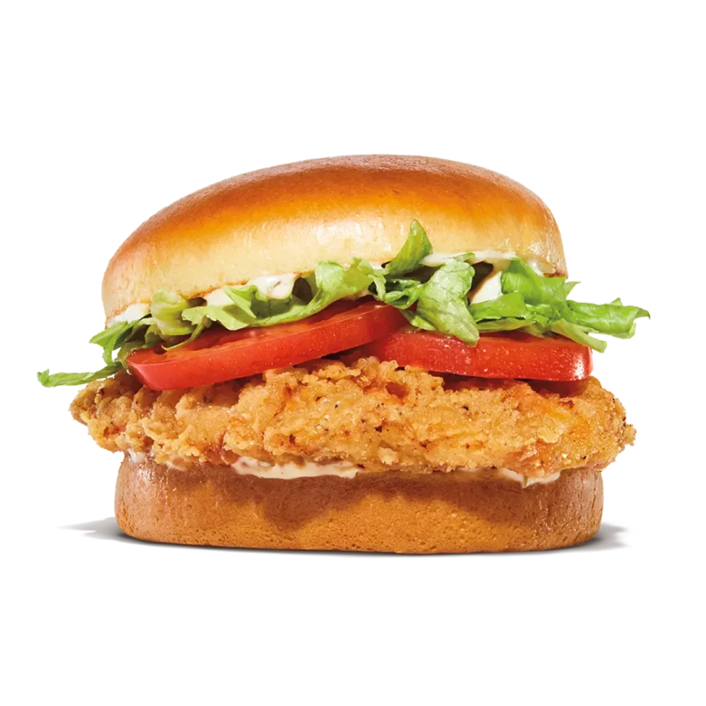 Royal Crispy Chicken from Burger King featuring a crispy chicken fillet served in a soft bun with fresh toppings