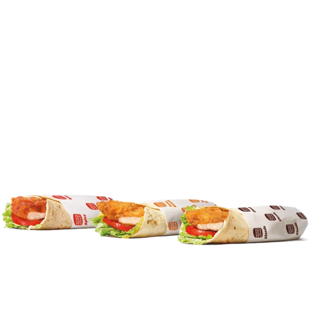 Wrap Flow Trio from Burger King with three different wraps each packed with fresh ingredients and flavors