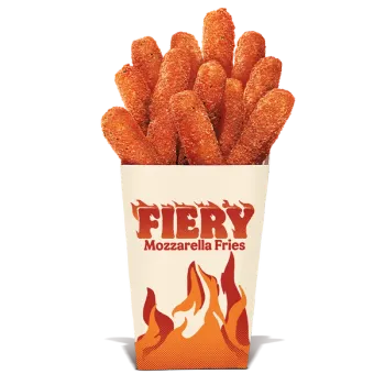 Fiery Mozzarella Fries from Burger King with crispy fries topped with spicy melted mozzarella cheese