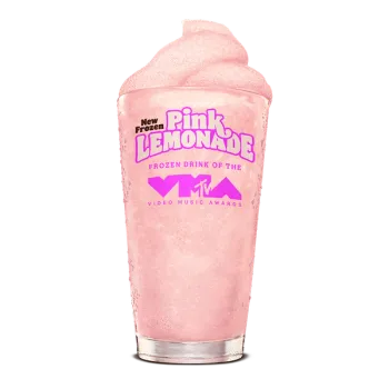 Cool down with Burger King's Frozen Pink Lemonade, a tangy and sweet frozen treat perfect for a refreshing sip on hot days.