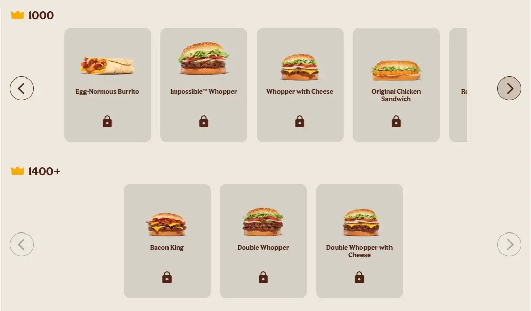 Burger King Rewards 1400 Crowns